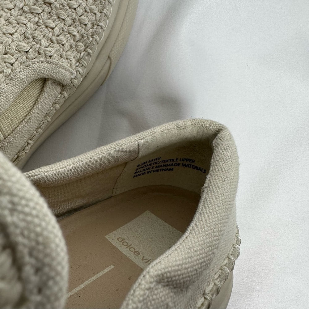 Dolce Vita Cream Woven Slip-On Sneakers Saydi women’s size 6.5 - Picture 5 of 8